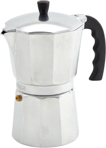 Miniatura 11 de IMUSA USA B120-43V, Cafetera de expreso de aluminio para estufa de 6 tazas, plateada