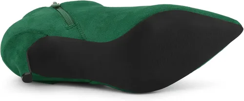 Miniatura 6 de Allegra K Botines de tacón de aguja con cremallera y punta puntiaguda para mujer