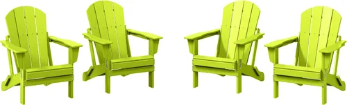Miniatura 11 de WestinTrends Malibu HDPE - Silla plegable Adirondack de polietileno para exteriores, color negro
