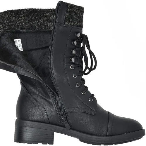 Miniatura 5 de DREAM PAIRS Botas militares de invierno con cordones de media pantorrilla para mujer