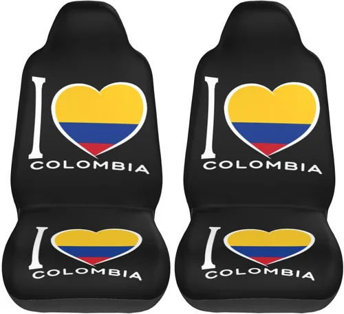 Miniatura 2 de I Love Colombia - Juego completo de 2 fundas universales para asientos delanteros, se adapta a la mayoría de automóviles, SUV y camiones