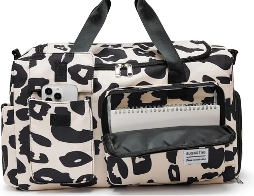Miniatura 378 de Pequeña bolsa de gimnasio para mujer, bolsa de viaje con compartimento para zapatos