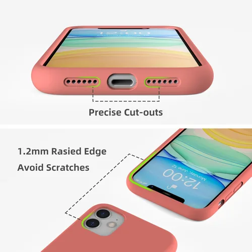 Miniatura 2 de Funda de silicona líquida compatible con iPhone 11, color coral [Protección contra caídas] [Resistente a los arañazos, a prueba de golpes]