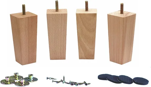 WEICHUAN Patas cónicas de madera de haya maciza para sofá, silla, otomana, sofá biplaza otomana, mesa de gabinete, patas de repuesto de pies de