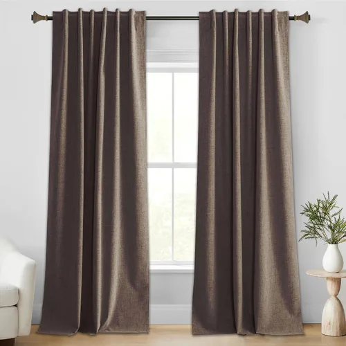 Miniatura 14 de StangH Cortinas Plisadas Completamente Opacas para Dormitorio, Cortinas de Lino Beige de 84 Pulgadas de Largo, 2 Paneles, Cortinas Térmicas