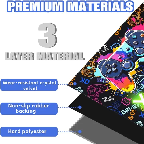 Miniatura 5 de Tapete para silla de juegos para suelo de madera dura, 36 x 48 pulgadas, resistente para sillas rodantes debajo del juego, decoración de Multi