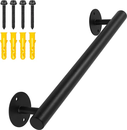 Miniatura 13 de Barandilla de escalera blanca de 4 pies para interiores, barandillas de escalera de tubería de 48 pulgadas para montar en la pared, barandillas
