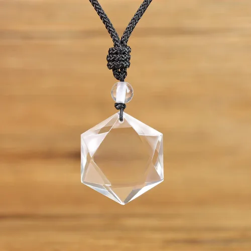 Miniatura 5 de COAI Collar con colgante de hexagrama de estrella de David Amulet, Piedra