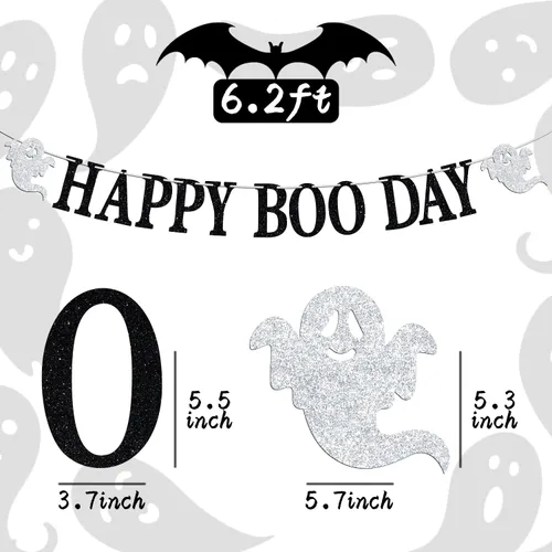 Miniatura 2 de Cartel de feliz día de abucheo, cartel de Halloween de primer cumpleaños, murciélago fantasma de Halloween, 1er cumpleaños/baby shower, suministros