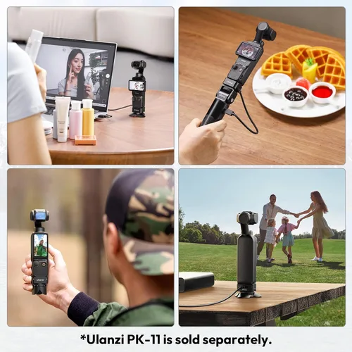Miniatura 5 de ULANZI PK-08 Mini Trípode de Bolsillo para DJI Osmo Pocket 3, Trípode Mini Multiusos con Tornillo de Montaje de 1/4' para Insta360 X5 X4 X3