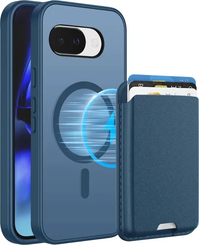 Miniatura 14 de Funda magnética para Google Pixel 9A, cartera magnética desmontable con tarjetero [compatible con MagSafe] de grado militar, a prueba de golpes