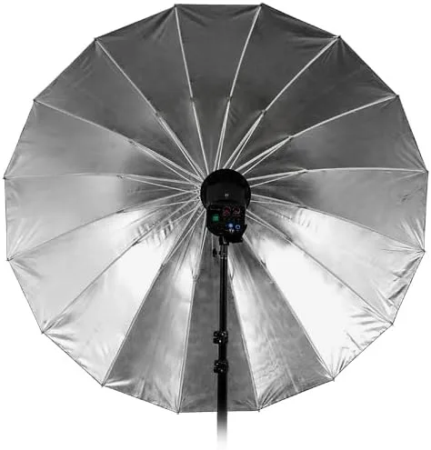 Miniatura 2 de Fotodiox Pro Paraguas Reflectante Parabólico Plata Paraguas Reflectante - 16-Rib Negro/Plata Paraguas Fotográfico