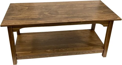 Miniatura 7 de Peaceful Classics Mesa auxiliar amish de madera rústica, muebles amish, estantes de 2 niveles, mesas de centro de granja hechas de madera real