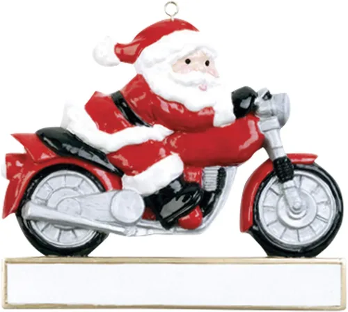 Adorno de Navidad personalizado para motocicleta 2024 – Carreras de pista de tierra, bicicleta, decoración de vehículos, Papá Noel motorista,