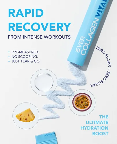 Miniatura 2 de Vital Hydration Electrolytes Powder Drink Mix Single Serve 1,000 mg de colágeno sin azúcar, Vitaminas Biotina B1 Niacina Rehidratación Rápida