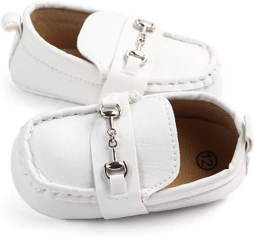 Miniatura 4 de QIETION Zapatos Oxford de piel sintética con suela suave, antideslizantes, para niños y niñas, para caminar