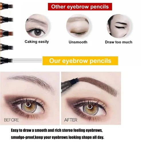 Miniatura 3 de 3 lápices de cejas Matezis Matezis, lápiz de cejas Microblading impermeable 3D, nuevo lápiz mágico para cejas, lápiz de cejas Microblading Marrón