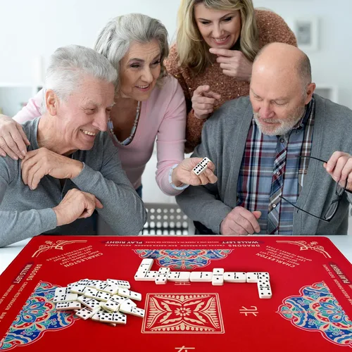 Miniatura 6 de Tapete Mahjong, 32.4 x 32.4 pulgadas, reducción de ruido, antideslizante, tapete de Mahjong para mesa, tapete de mesa Mahjong para póquer, tarjetas