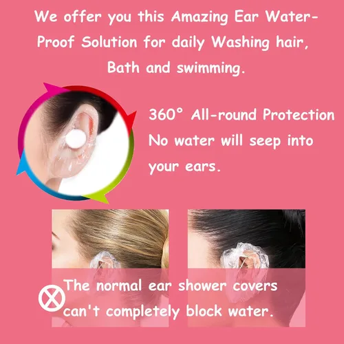 Miniatura 3 de saicheek Cubiertas para los oídos para la ducha, para bebés, adultos, a prueba de agua, tapones de natación, protección para los oídos de seguridad