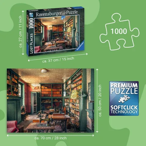 Miniatura 3 de RAVENSBURGER Puzzle 17101 Ravensburger Mysterious Castle Library Lost Places Rompecabezas de 1000 piezas