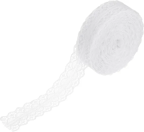 Miniatura 18 de MECCANIXITY 1.2 Inch Wide 15 Yard Lace Ribbon Floral Pattern Beige Lace Trim Ribbon for Gift Wrapping Bouquets, Wedding Decor Sewing Making, and DIY