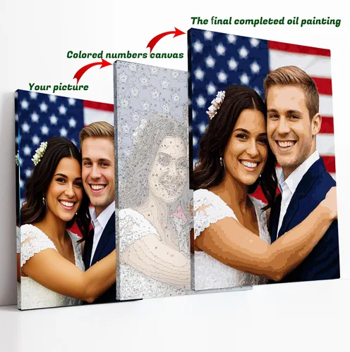 Miniatura 3 de EGUEGU Pintura personalizada por números de fotos, personaliza pintura de lienzo por números para principiantes, kits de pintura al óleo digital