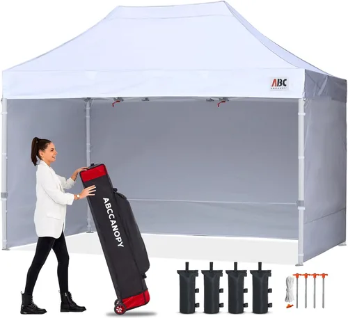 Miniatura 55 de Abccanopy - Toldo de 10 x 10 pies, con paredes laterales, sombra instantánea, con bolsa con ruedas para guardarlo. Incluye 4 bolsas de lastre, Azul