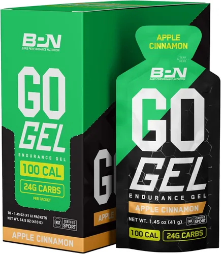 Miniatura 10 de BARE PERFORMANCE NUTRITION, BPN Go Gel Endurance, 24g de hidratos de carbono y 100 calorías por paquete, gel para correr vegano + sin gluten, 10