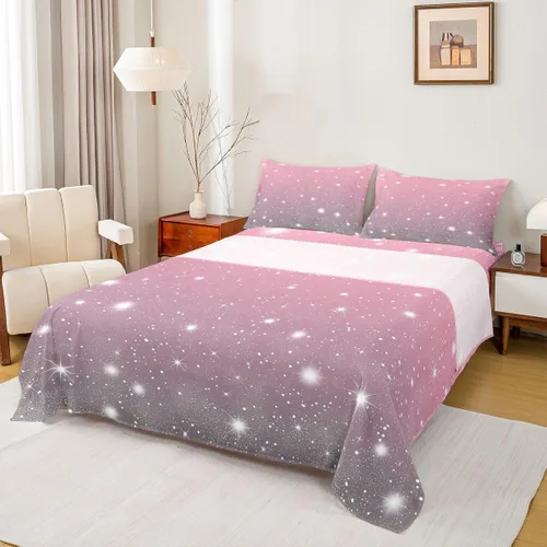 Miniatura 24 de Juego de sábana bajera ajustable de teñido anudado para niñas, juego de ropa de cama con diseño de arco iris degradado de arcoíris, lindo juego