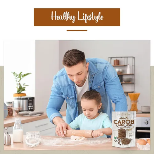 Miniatura 4 de Missy J's Mezcla de muestra de galletas de trigo integral y brownie de algarroba orgánica, sustituto saludable sin cafeína para chocolate, hecho