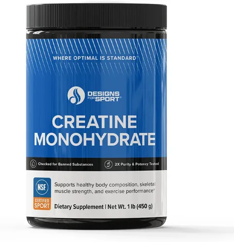 Designs for Sport Polvo micronizado de monohidrato de creatina sin sabor – Certificado NSF para deporte, 90 porciones, apoya la recuperación