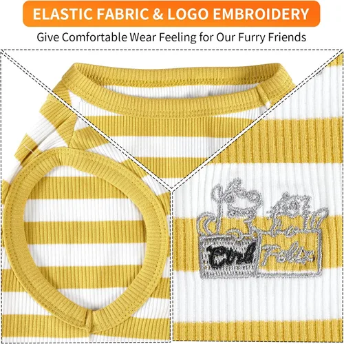 Miniatura 5 de Camisa para perro, ropa a rayas para perro, chalecos elásticos de algodón suave para perros pequeños, medianos y grandes, ropa para cachorros, ropa
