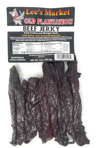 Lee's Market Old Plantation - Carne seca de res - Suave y tierna - Bocadillo saludable bajo en carbohidratos y sin gluten - Apto para dieta paleo y