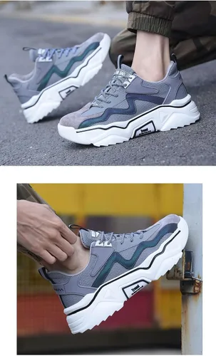 Miniatura 7 de Zapatos de punta de acero para hombre para mujer, zapatos de seguridad ligeros, antideslizantes, zapatos de trabajo industriales a prueba
