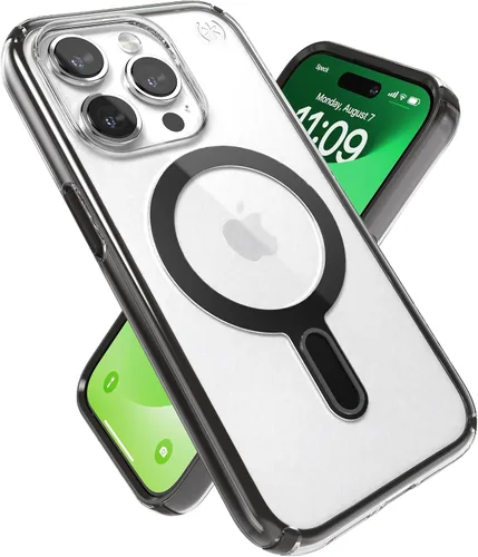 Miniatura 12 de Speck Funda transparente para iPhone 15 Pro Max, protección contra caídas, resistente a los arañazos, no se amarillea, funda para teléfono de 6.7