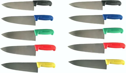 Miniatura 10 de Cuchillo de chef de 8 pulgadas de varios colores y paquetes, cubiertos de cocina comercial Razor Sharp - Cuchillos de cocina (paquete de 3 - verde)
