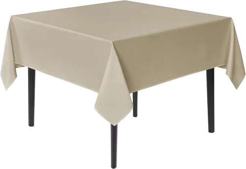 Miniatura 32 de Sancua Manteles cuadrados pequeños de 36x36 pulgadas - Mantel beige para mesas cuadradas o redondas, mantel de poliéster lavable para mesas