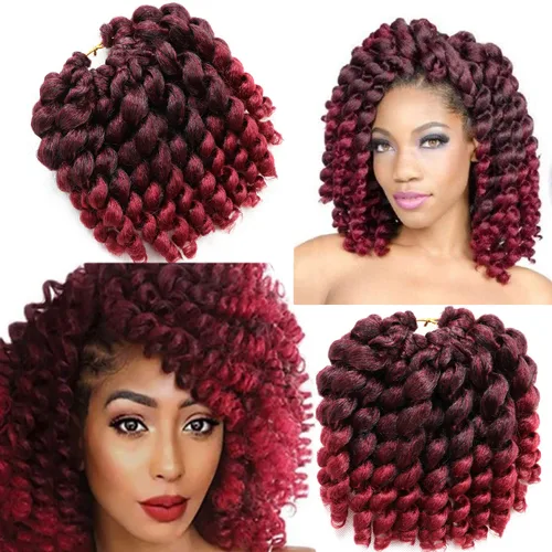 Miniatura 12 de Cabello de ganchillo Jamaicano Bounce, paquete de 4 paquetes de 6 pulgadas, varita de pelo rizado de ganchillo para mujeres negras