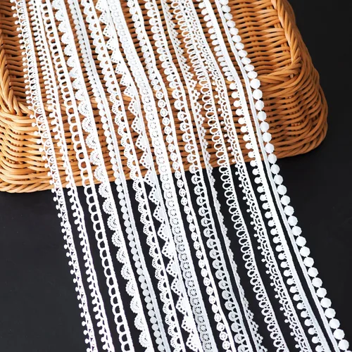 Miniatura 4 de 15 estilos de cinta de encaje muy estrecha para bricolaje costura suministros de manualidades paquete de Navidad decoración de boda artesanía arco