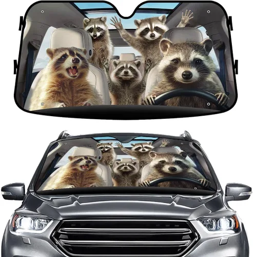 Miniatura 47 de GENANY - Cubierta de parabrisas de flamenco para automóvil, SUV, camión (55 x 30 pulgadas), protector térmico plegable, persianas para ventanas