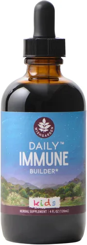 WishGarden Herbs Daily Immune para niños, saúco orgánico y equinácea, tónico diario de apoyo inmunológico para niños, tintura herbaria líquida, sin