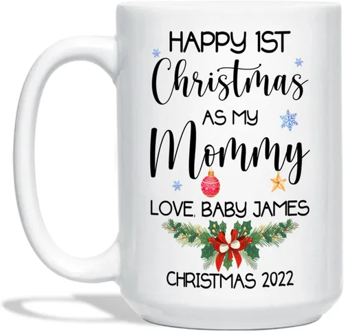 Miniatura 11 de Taza de fotos de bebé Navidad 2022, taza personalizada para la primera Navidad del bebé, regalo personalizado para recién nacido, taza de café