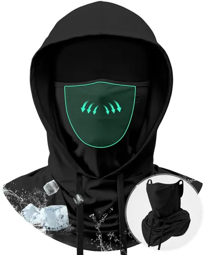 Pasamontañas transpirable 3 en 1 con malla para la nariz, protección solar, protección UV, cubierta completa para la cabeza, hombres y mujeres,