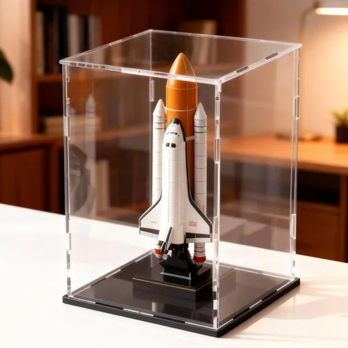 Miniatura 23 de Estuche acrílico de 8 pulgadas para exhibición, caja de acrílico transparente para coleccionables, funda de vidrio alternativo con soporte negro