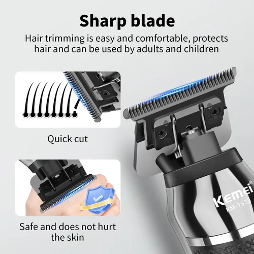 Miniatura 2 de KEMEI Cortapelos profesionales inalámbricos para hombres, cortadoras de pelo recargables y recortadoras para cortar, herramientas eléctricas