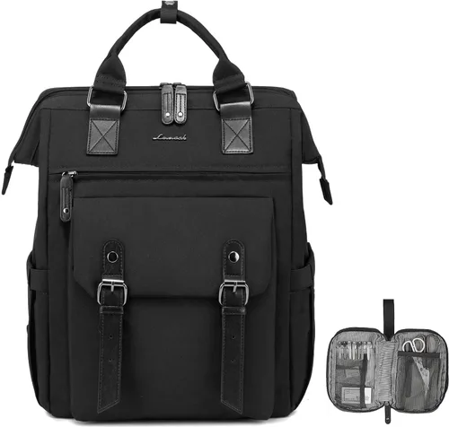 Miniatura 48 de LOVEVOOK - Mochila para laptop de mujer, bolsa de trabajo, viaje, computadora, mochila para maestra o enfermera, bolsa para libros, beige verde