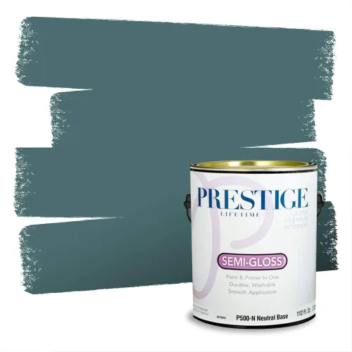 Miniatura 846 de Pintura Exterior + imprimación PRESTIGE, todo-en-uno, 1 galón, acabado mate, color comparable al Valspar* Royal Gray* VS151-Gris real