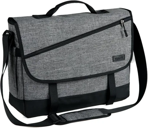 Miniatura 9 de VASCHY Bolsa de mensajero para hombre, bolso cruzado de moda para laptop, bolsa lateral para hombres y mujeres para el trabajo, negocios