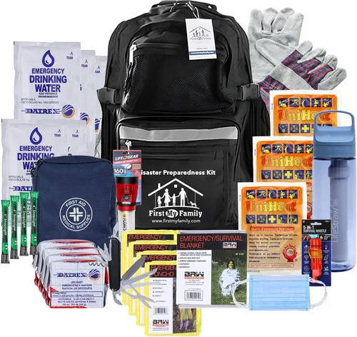 Miniatura 10 de First My Family Bolsa de evacuación de emergencia de 72 horas para 1 persona, kit de supervivencia todo en uno para la familia. Prepárate