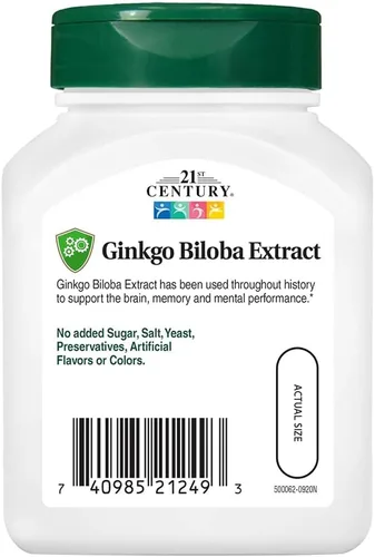 Miniatura 2 de 21st Century Cápsulas vegetales de extracto de ginkgo biloba, 60